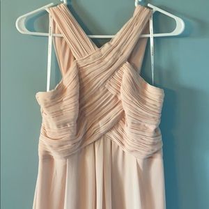 Pale blush pink bridesmaid dress